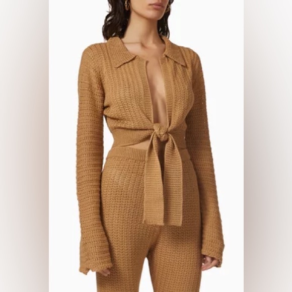 Savannah Morrow Almond Crochet Top XS - Picture 3 of 9